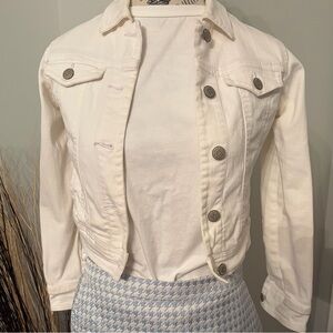 Old Navy White Cropped Denim Jacket